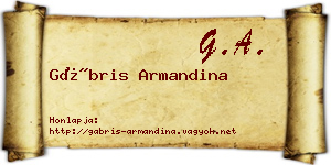 Gábris Armandina névjegykártya